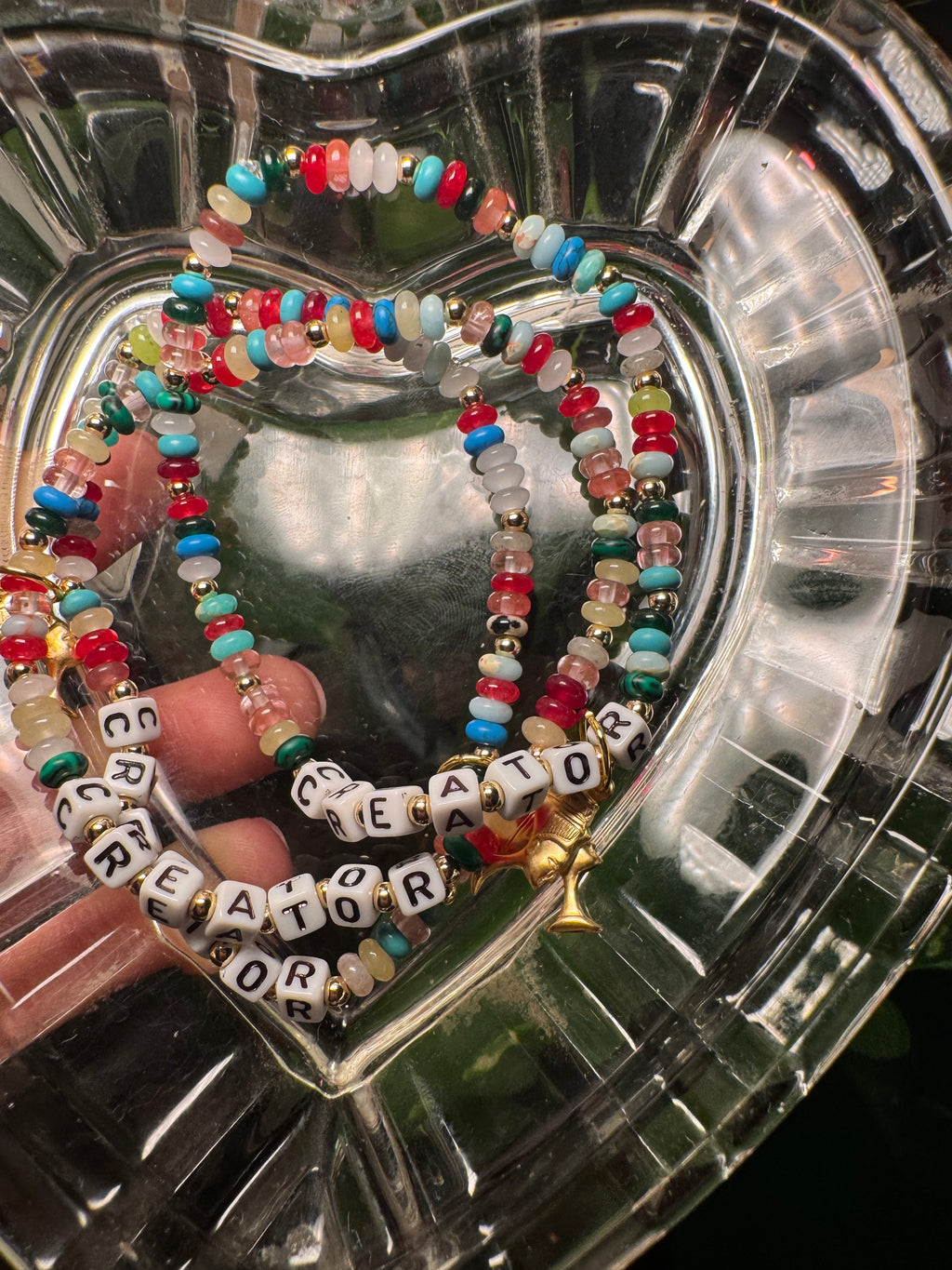 “creator” Affirmation Bracelets w/ Queen Nefertiti Charm