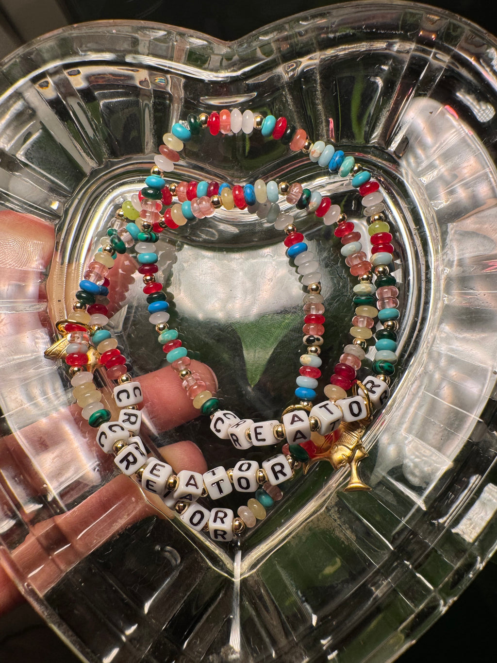 “creator” Affirmation Bracelets w/ Queen Nefertiti Charm
