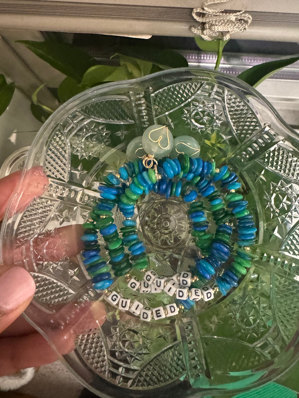 “guided” Affirmation Bracelet w/ stone charm