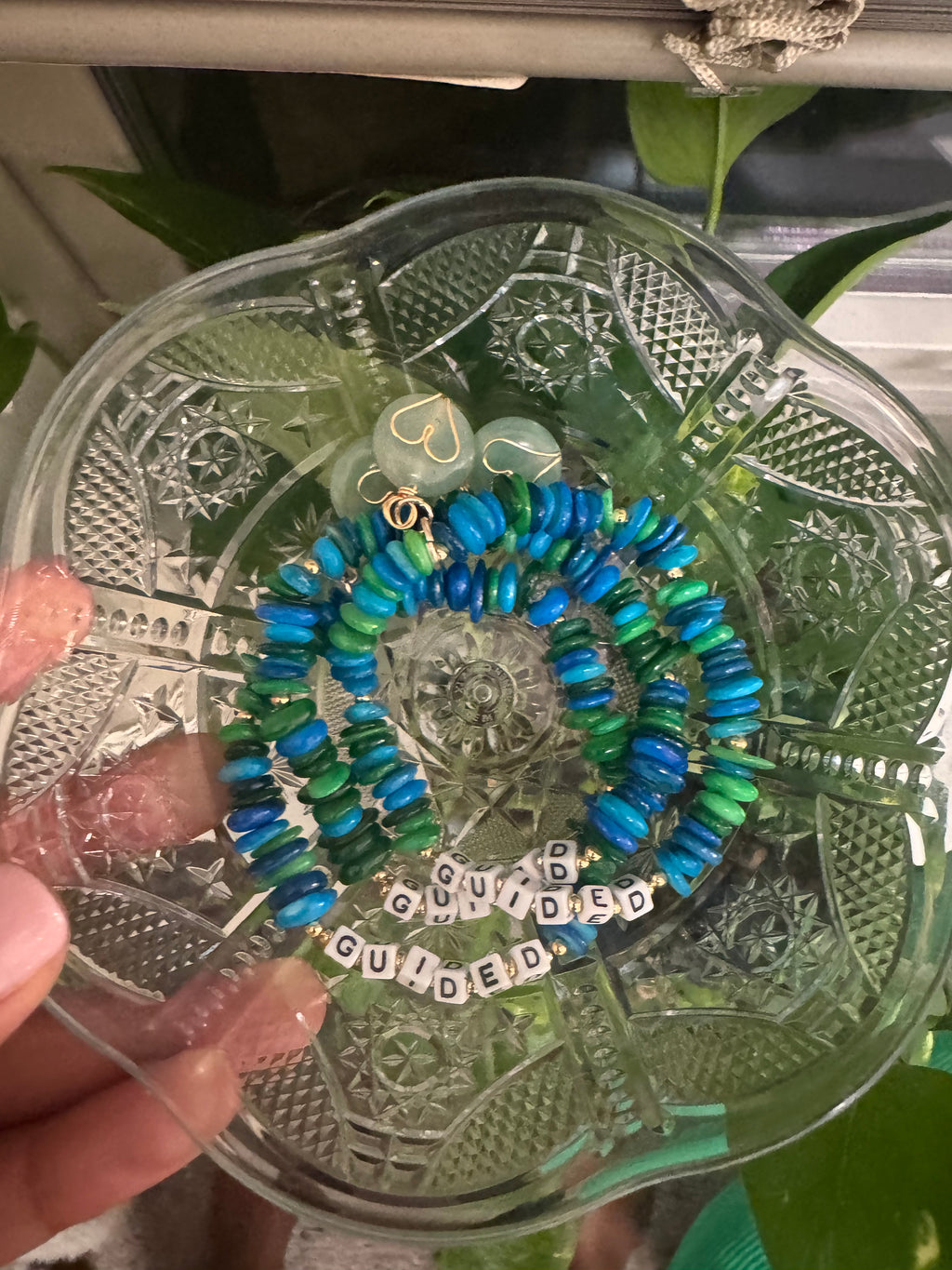 “guided” Affirmation Bracelet w/ stone charm