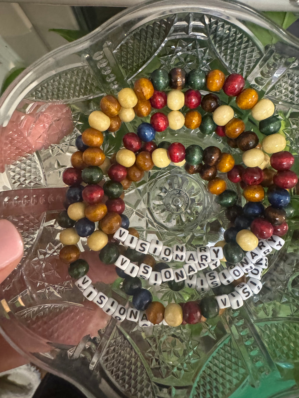 “visionary” Wooden Affirmation Bracelet (men’s size)
