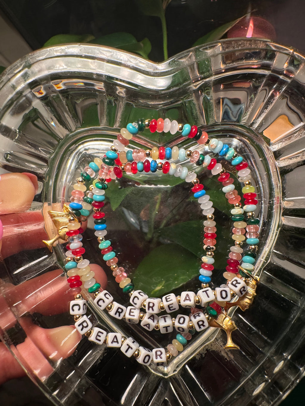 “creator” Affirmation Bracelets w/ Queen Nefertiti Charm