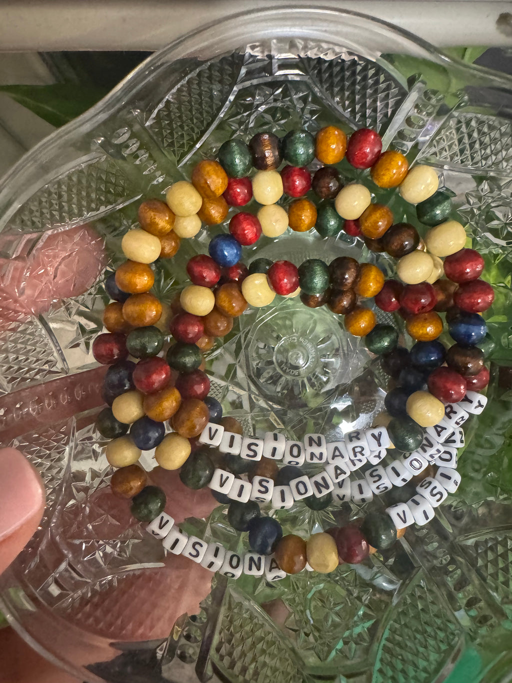 “visionary” Wooden Affirmation Bracelet (men’s size)