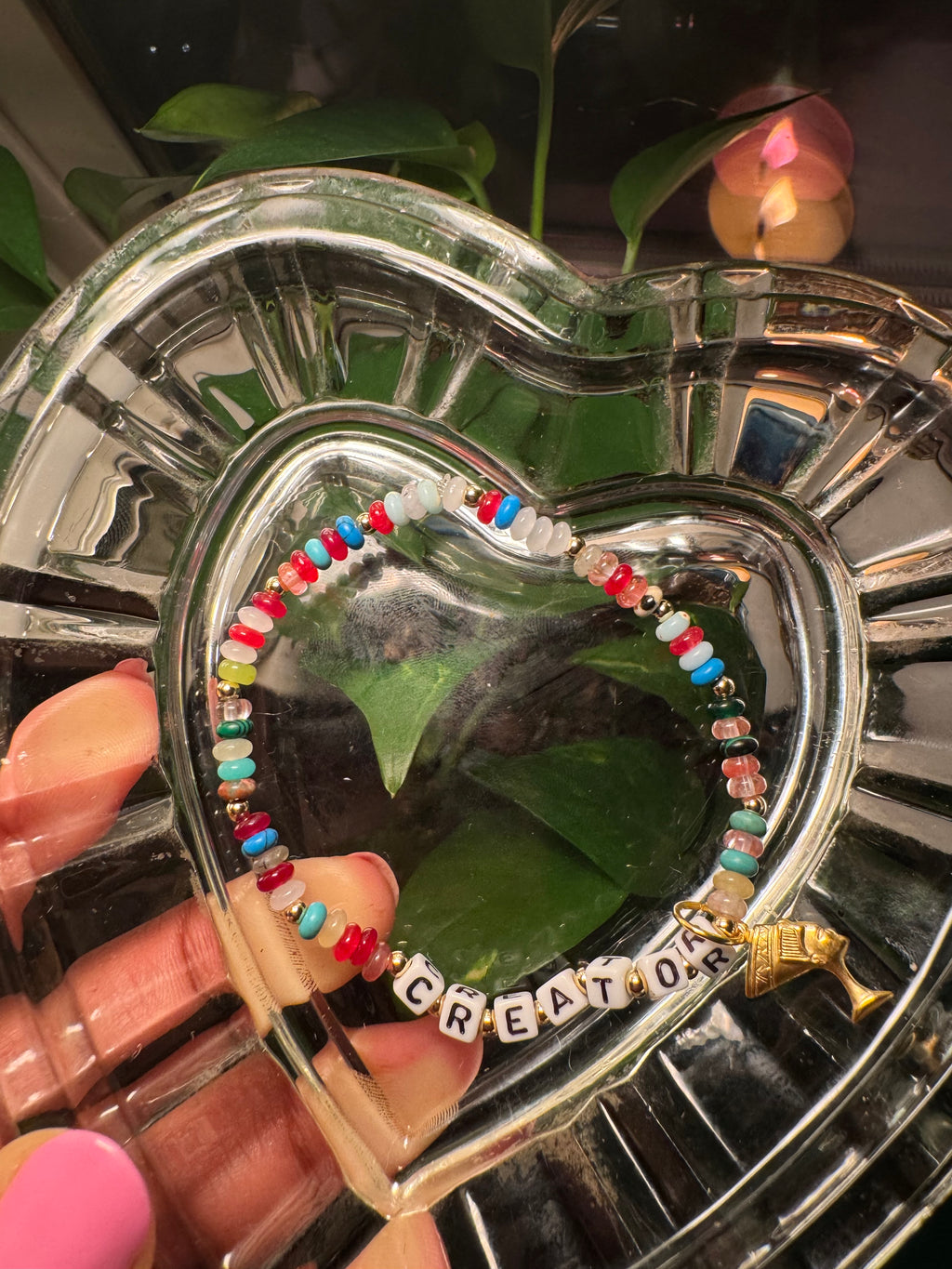 “creator” Affirmation Bracelets w/ Queen Nefertiti Charm