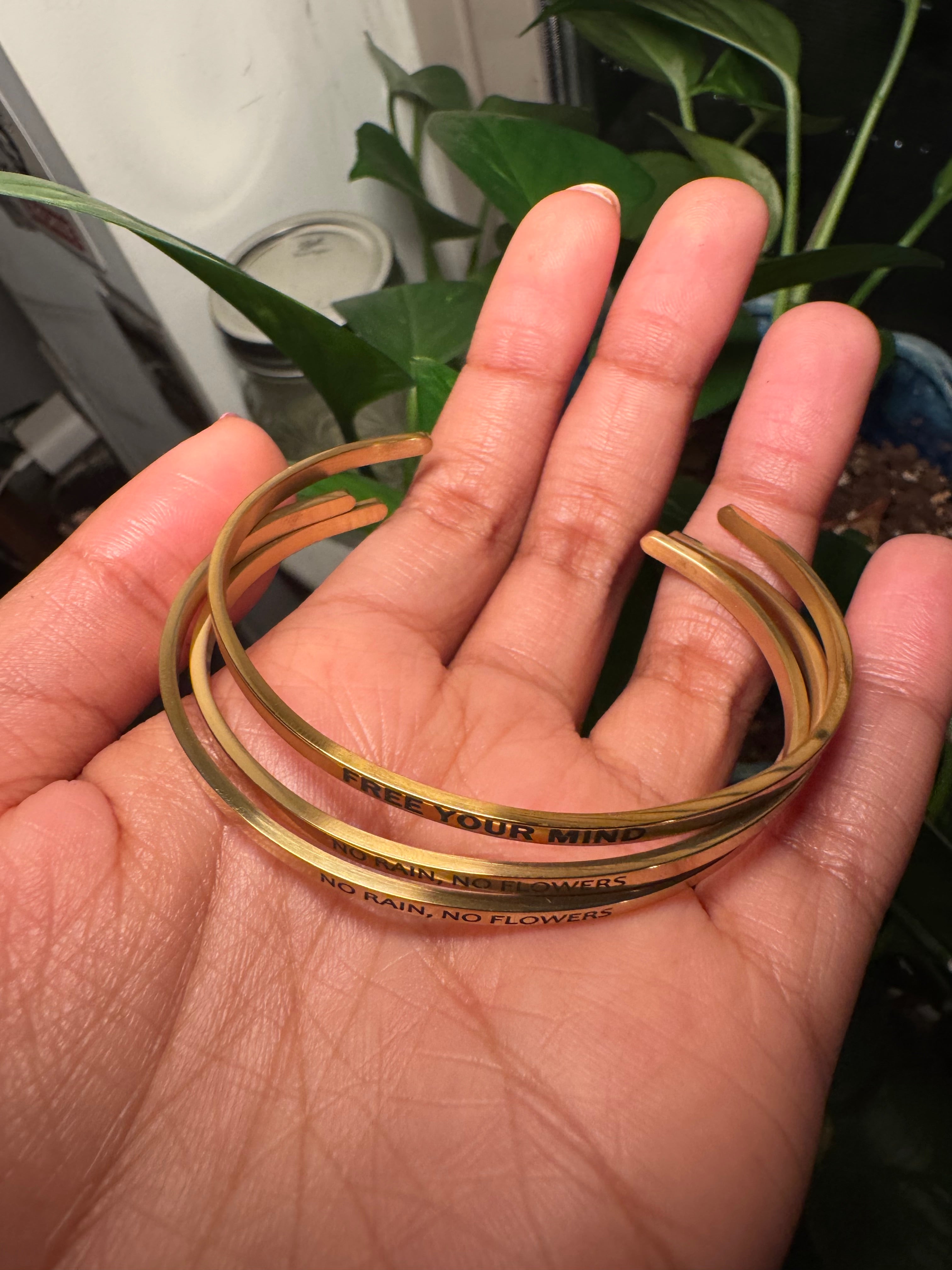 Affirmation cuff bracelets (adjustable)