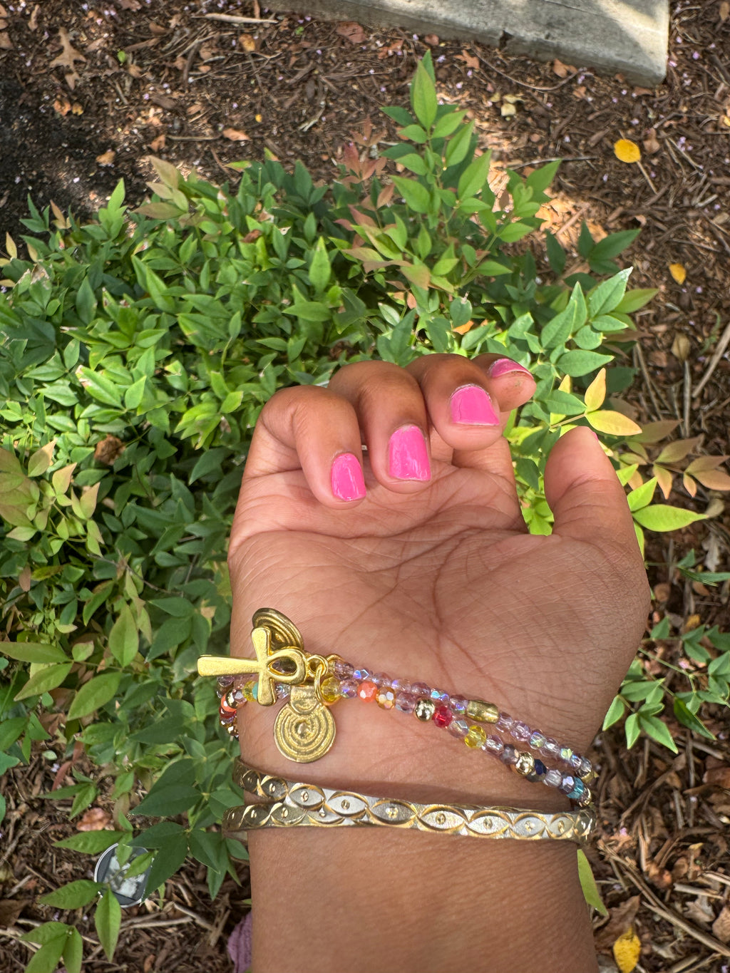 “HIGH CALLING” affirmation bracelet with ankh charm (2pc set)