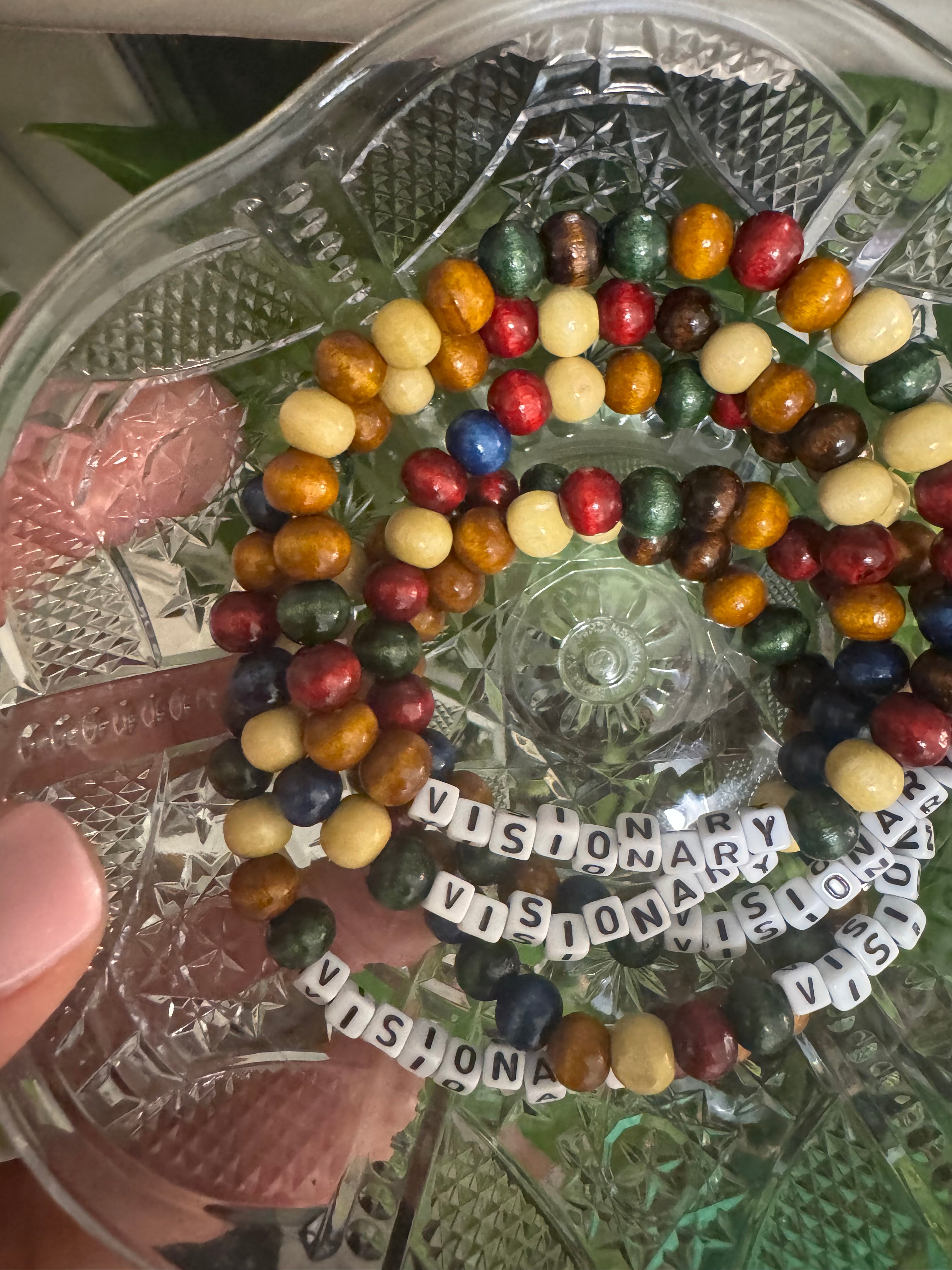 “visionary” Wooden Affirmation Bracelet (men’s size)