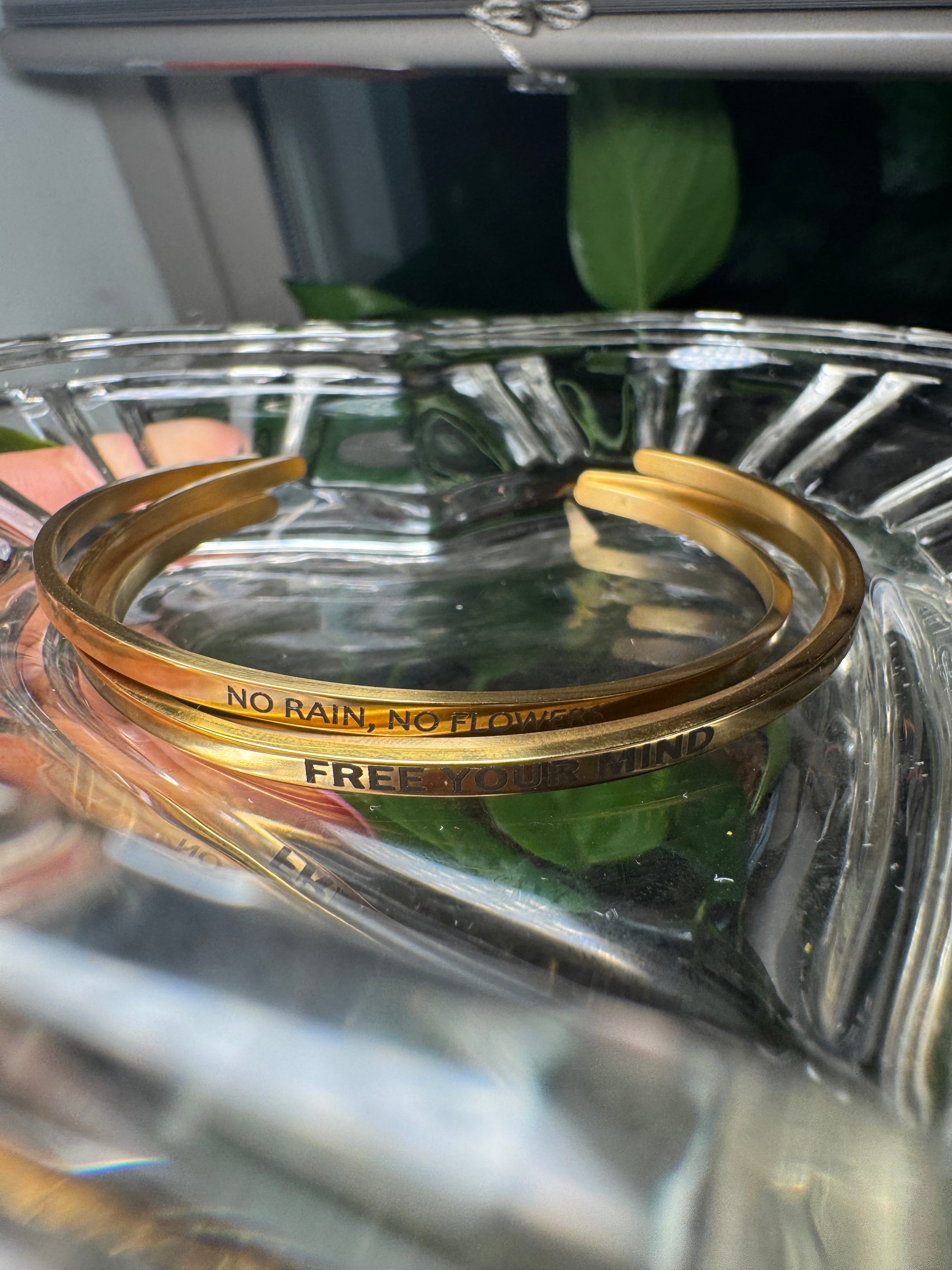 Affirmation cuff bracelets (adjustable)
