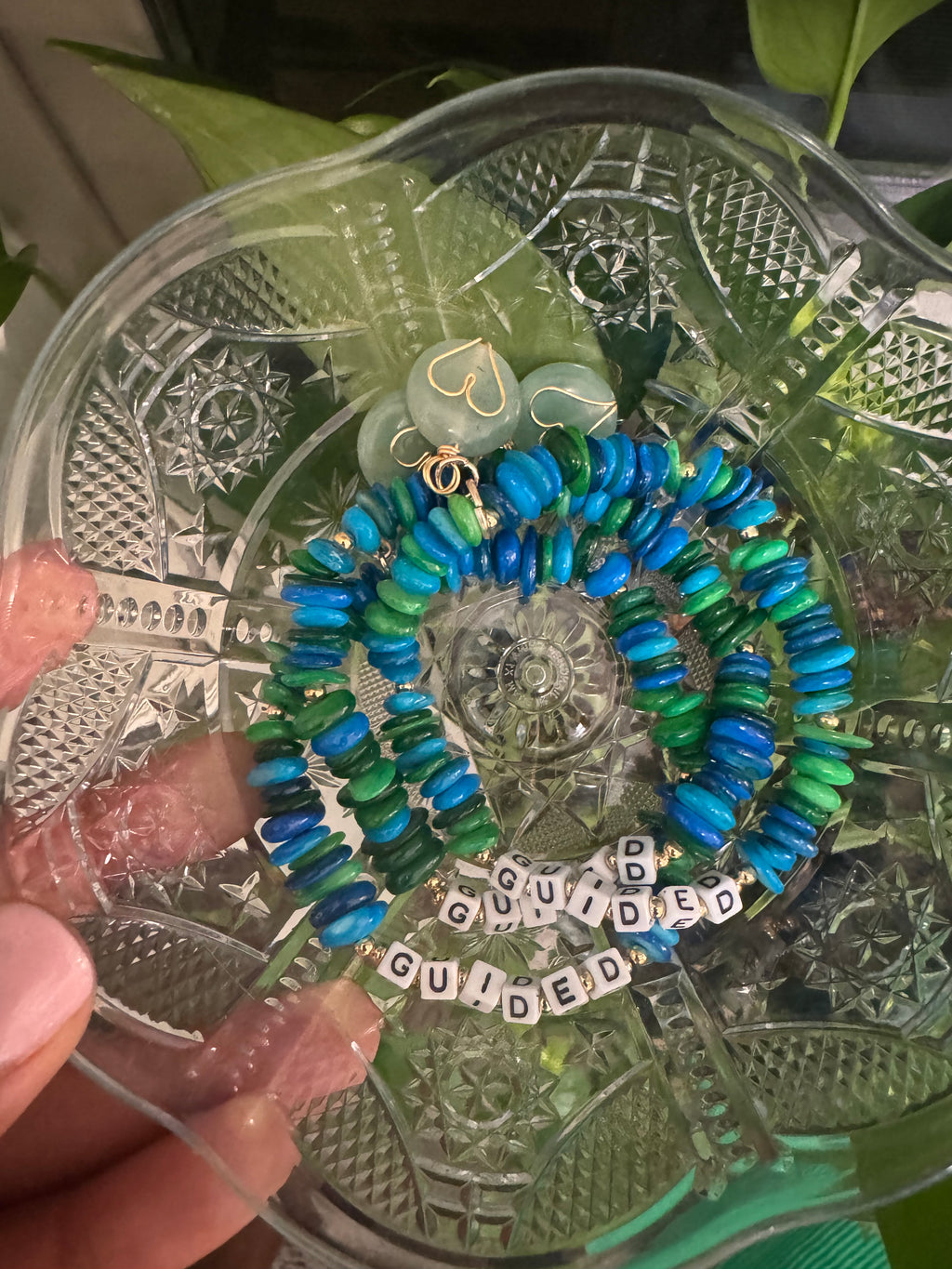 “guided” Affirmation Bracelet w/ stone charm