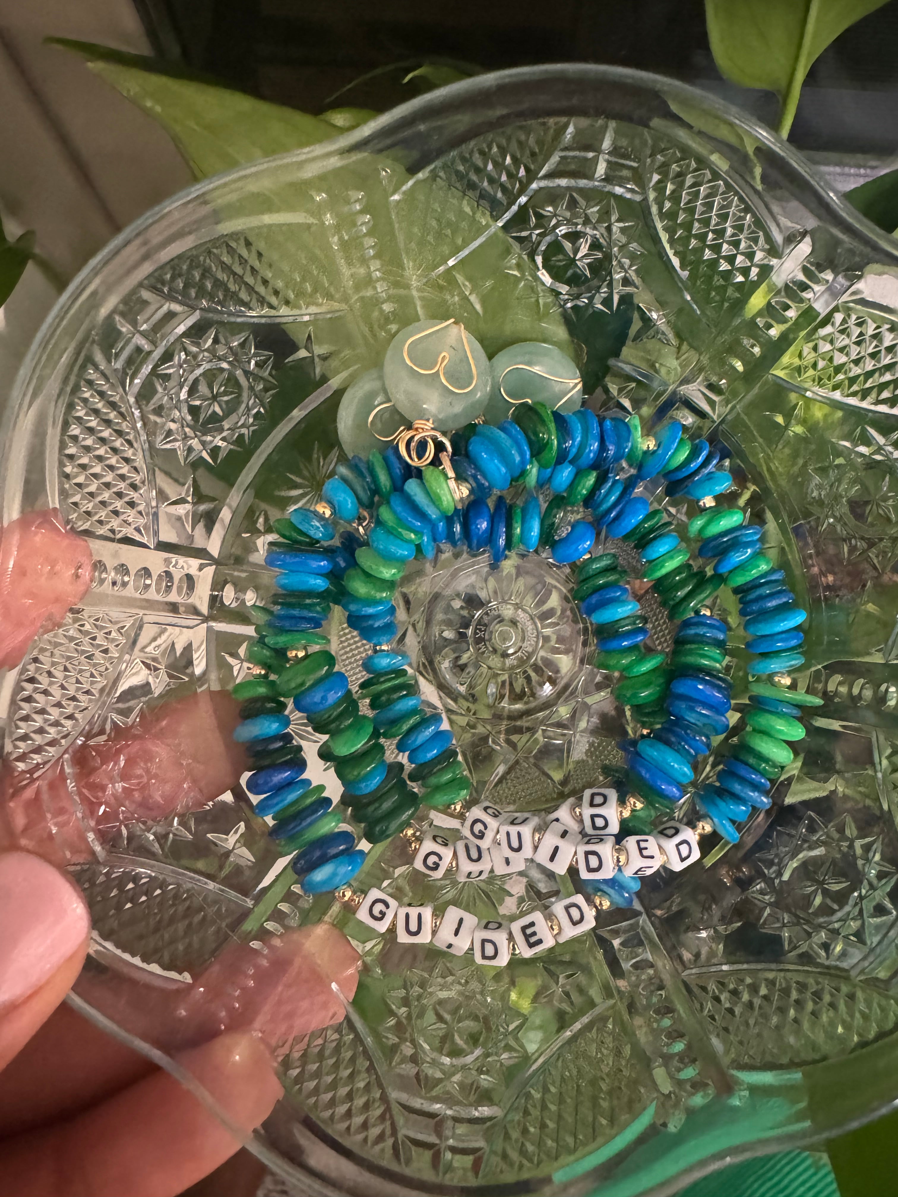 “guided” Affirmation Bracelet w/ stone charm