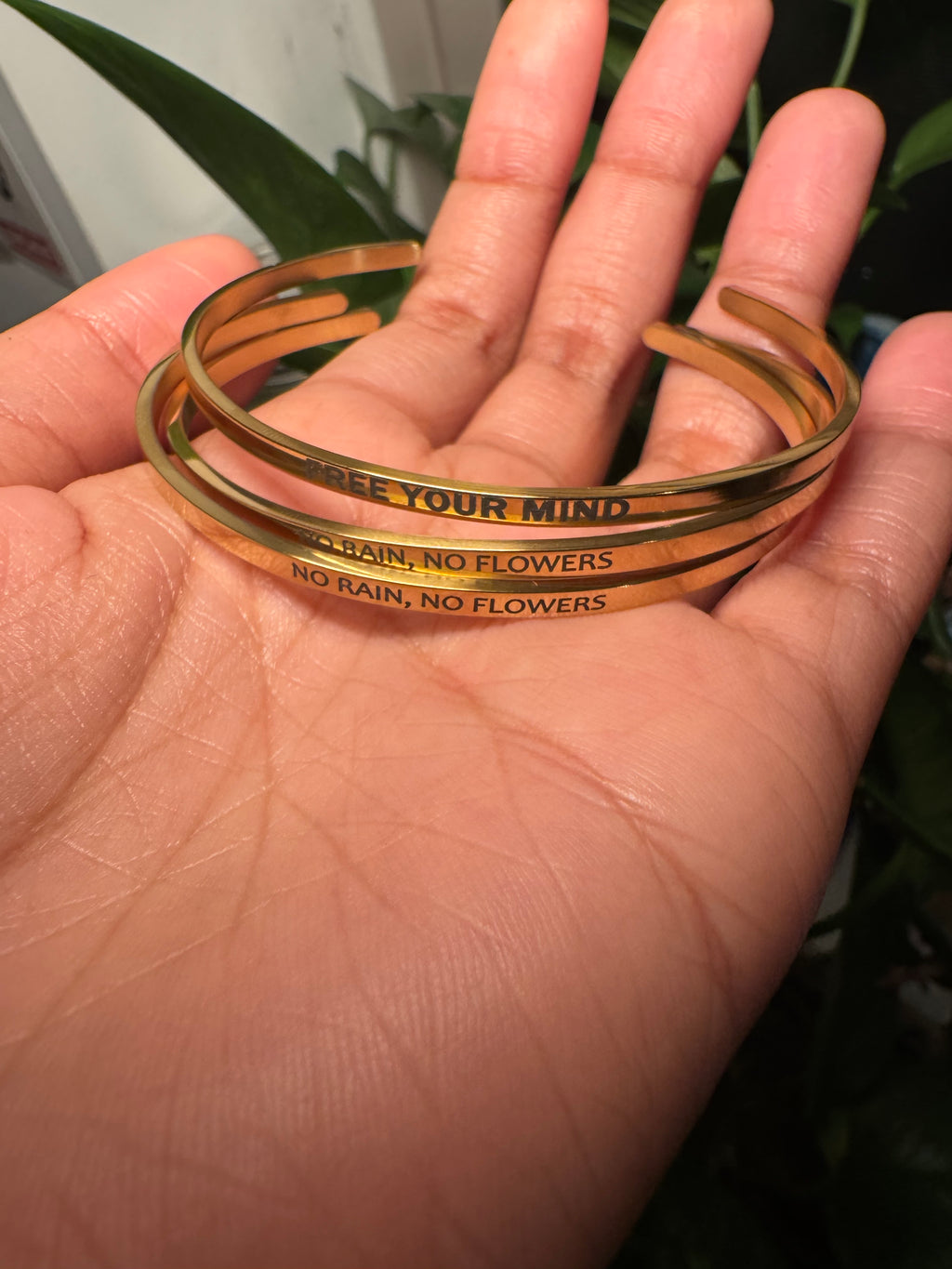 Affirmation cuff bracelets (adjustable)