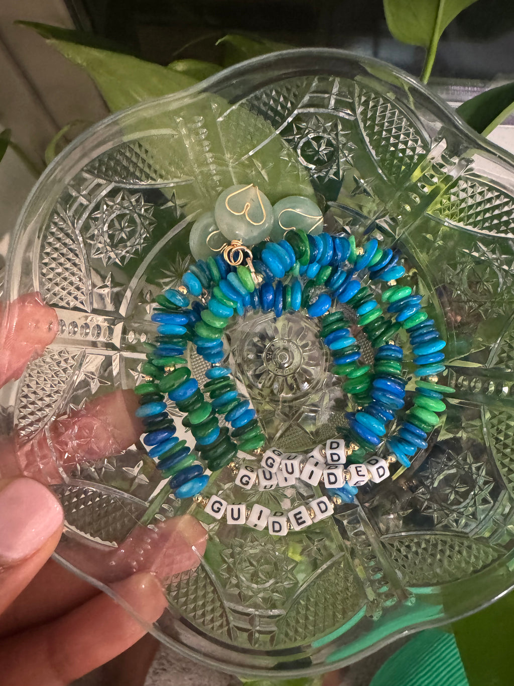 “guided” Affirmation Bracelet w/ stone charm