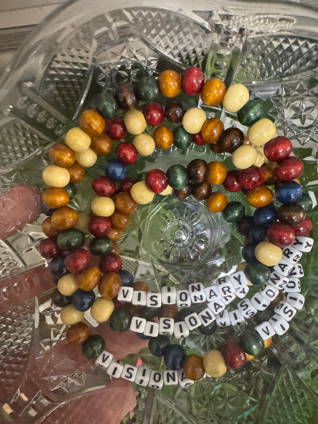 “visionary” Wooden Affirmation Bracelet (men’s size)