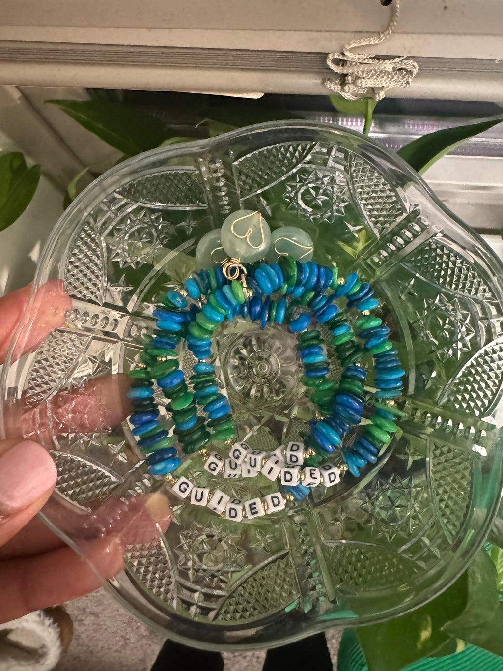 “guided” Affirmation Bracelet w/ stone charm