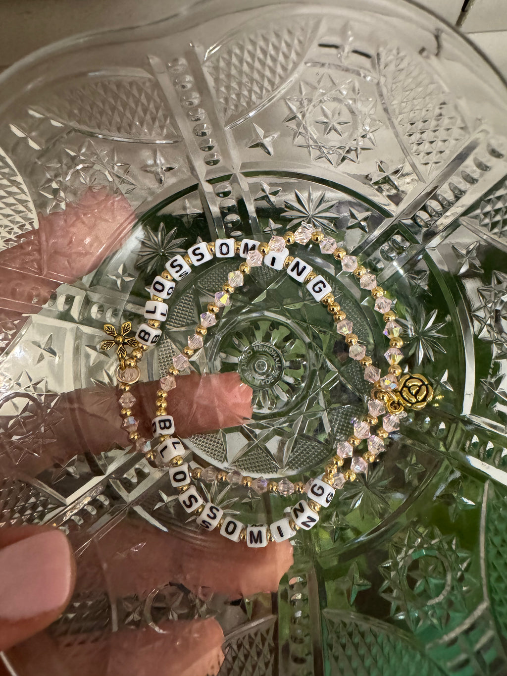 “blossoming” 🌸 Affirmation Bracelet w/ flower charm